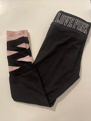 Pink Victoria Secret Yoga Pants Womans (L) Black/Pink  • $15