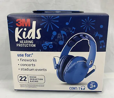 $14.95 • Buy 3M Kids Hearing Protection Ear Muffs Blue Boys Girls -New- 