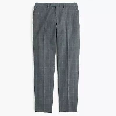 J.Crew Ludlow Pant In Glen Plaid Cotton | 31/32 | Grey | $98 • $79.99