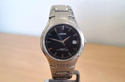 Lorus Titanium Black Dial Dated Men's Quartz Watch. • $9.79