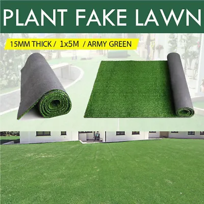 £25.86 • Buy 1X5m Artificial Grass Offcut Roll End Clearance Deal 15mm Thick Fake Lawn Turf