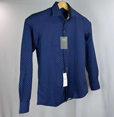 JONES NEW YORK Dress Shirt Men's Large 16-16 1/2 32/33 Blue Button-Up Slim NWT • $24.88