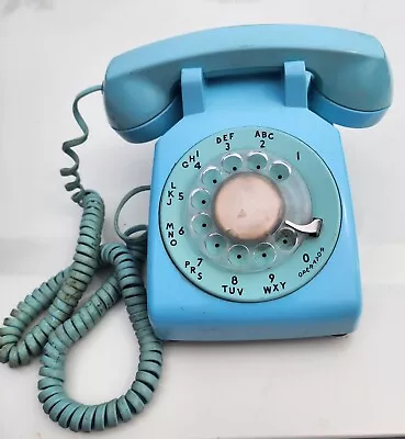 Vintage Aqua Blue Rotary Dial Telephone Western Electric Great Display Ability  • $60