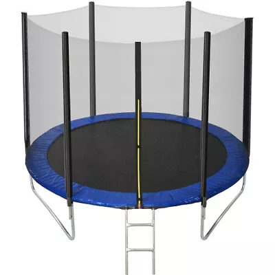 6FT Kids Outdoor Trampoline With Safety Net Enclosure Spring Cover Ladder PZ • £119.99