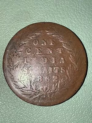 One Cent Straits Settlements 1862 Queen Victoria Malaysia • $12.75