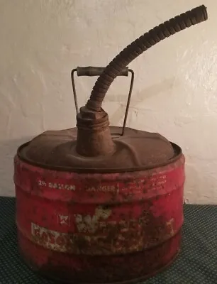 Vintage Wizard Gas Can Gasoline Metal Container 2.5 Gallon Western Auto • $89.23