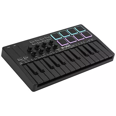 25 Key USB MIDI Keyboard Controller With 8 Backlit Drum Pads Bluetooth Semi ... • $131.94