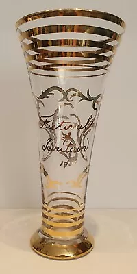 Charming Vintage Festival Of Britain 1951 Pilsner Tall Glass VGC • £16.95