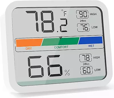 $14.61 • Buy Hygrometer Indoor Thermometer Room Humidity Gauge With Temperature Digital Home 