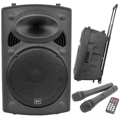 QTX QR15PABT 15' Portable PA Speaker With Bluetooth And Mics • £229