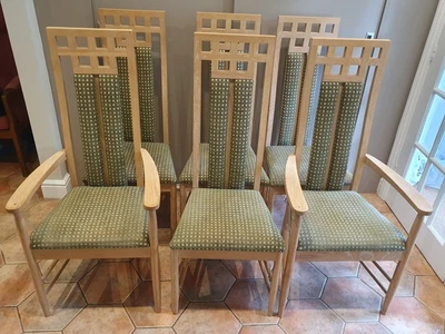 £90.75 • Buy Set Of 6 Dining Chairs By Reprodux - Mackintosh Style Including 2 Carvers