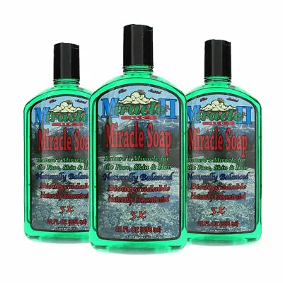 Miracle II Regular Soap 2x-Mineral Concentration (Three 22oz Bottles) • $90.95