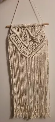 Handmade Boho Cream Macrame Wall Hanging • $13.99