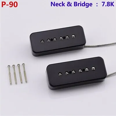 Black Epiphone Guitar Neck/Bridge P90 SoapBar Pickups Set • $58.99