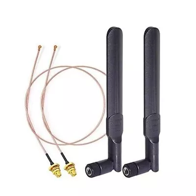 2pcs Dual Band WiFi 8dBi RP-SMA Antenna 12  RG178 U.FL IPX Cable For Wifi Router • $12.23