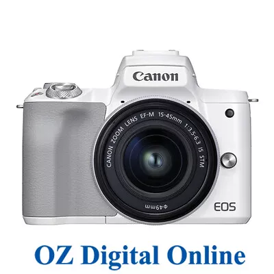 NEW Canon EOS M50 MK II (15-45 STM) White 1 Year Au Warranty • $1399