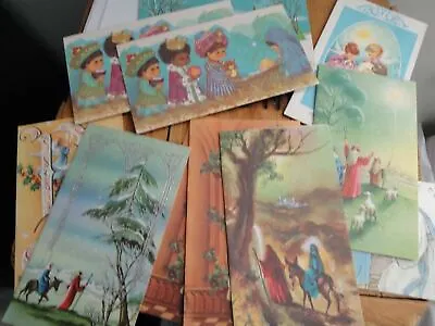 Lot Vtg Christmas Cards Unused Mid-Century Religious Greeting Jesus Bible Quotes • $22.99