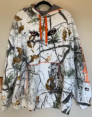 Cabelas Hoodie Mens 3XL White Camo Predator Quest Pullover Sweatshirt Grunge • $17.99