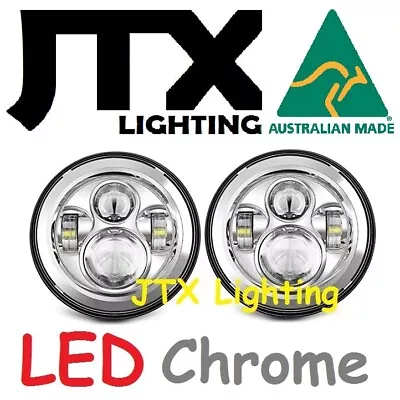 JTX 7 LED Headlights Plain Chrome No Halo Ford Bronco PickUp F100 F150 F250 F350 • $474