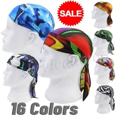 £4.58 • Buy Tie Down Fitted Bandana Pirate Hat Do Durag Scarf Head Band Cycling Skull Cap
