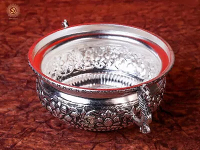 7cm Urli Bowl Silver Finish Decorative Floating Flower&Candle Pot For Home Decor • $136.60