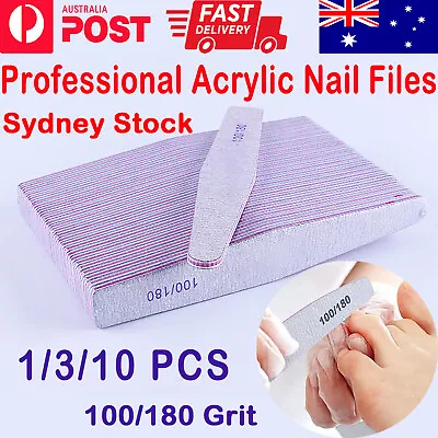 Nail Files Buffer Professional 100/180 Grit Acrylic Manicure Pedicure AU Stock • $3.88