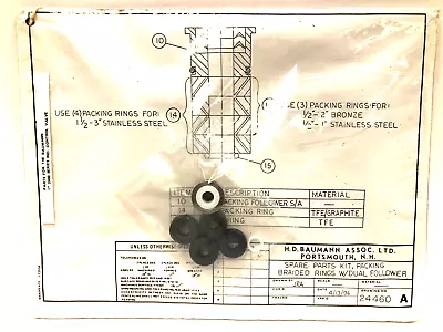 H. D. BAUMANN VALVE 24460 Spare Parts Kit For Braided Packing  Original Package • $35