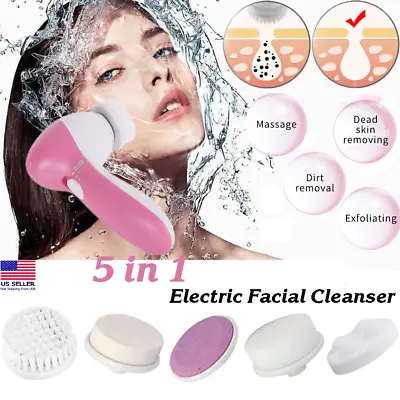 5-1 Multifunction Electronic Facial Cleansing Face Massage Brush Skin Care Spa • $5.89