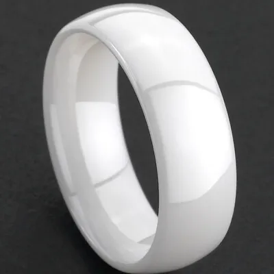 Free Engraving - Ceramic Polished  Wedding Band Ring Men Or Ladies  • $22.46