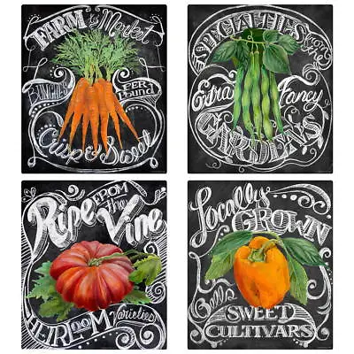 $59.96 • Buy Vegetables Farm Chalkboard Style Wall Decal Set Vintage Style Home Decor Bundle