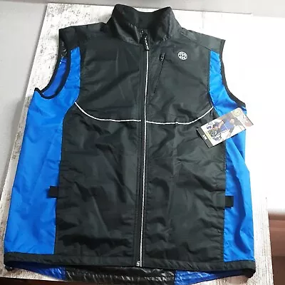 GOLDS GYM Reflective Vest Sz SM/MD 36-40  Blue Full Zip Outdoor Cycling Running • $12.92