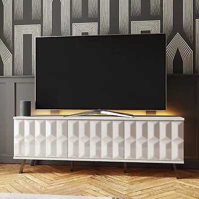 Frank Olsen Elevate White TV Cabinet With Mood Lighting And Intelligent Eye • £440