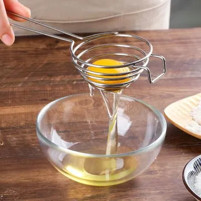 Kitchen Egg White Yolk Separator Holder Divider Seperater Tool Utensil Strainer✔ • £3.73