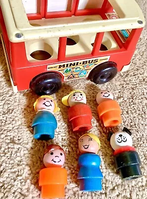 Vintage FiSHER PRICE LoT BUS Family Little People DOG Mini #141 70s 80s VG 7 VAN • $9