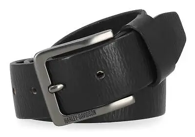 Harley-Davidson Men's Embossed H-D Logo Genuine Leather Belt - Matte Black • $69.95