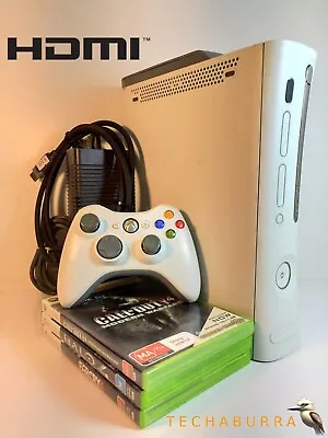 Microsoft Xbox 360 Console 60 GB Bundle White - 3 GAMES - HDMI - Cables • $139.95