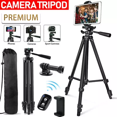 $19.59 • Buy Professional Camera Tripod Stand Mount Remote + Phone Holder For IPhone Samsung