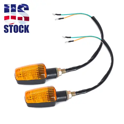 2x 6 Volt Turn Signal Light Blinker Indicator Amber Lens LED Bulb Set Motorcycle • $15.99