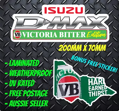 Isuzu Dmax - VB Victoria Bitter Edition - Custom Stickers UV Rated • $7.95