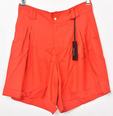 NWT VERSACE Black Label Solid Red Flowy Lightweight Casual Shorts 9 (EU 39) • $20