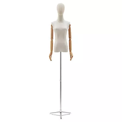 Female Hanging Body Form Retail Torso Plastic Mannequin With Silver Metal Rack • $153.42