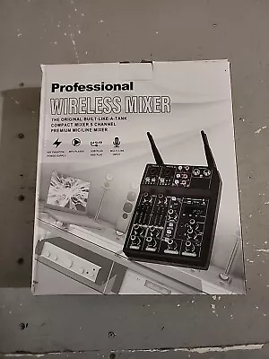 Professional Audio Mixer 5 Channel Sound Mixer With Dual Wireless Mic Sound... • $75