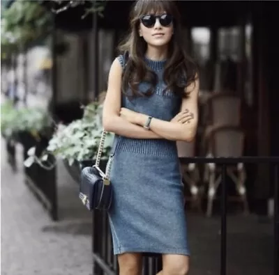 FUN Versatile T By Alexander Wang Sleeveless Knit Dress Size S | Denim Colored • $49.99