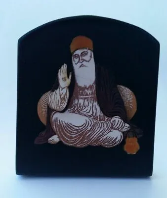 £16.19 • Buy Sikh Guru Nanak Dev Ji Wood Carved Photo Portrait Sikh Desktop Stand A1