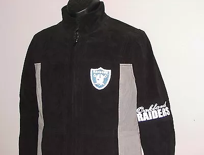 Vintage 90's Oakland RAIDERS Women's SUEDE LEATHER JACKET NWT NEW Old Stock • $89.95