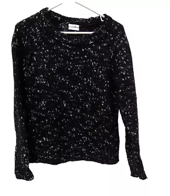 Wallace Madewell Womens Sweater L Boucle Black Chunky Thick Heavy Wool Pullover • $14.18