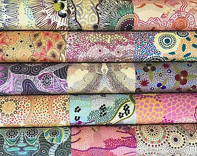 30 Aboriginal Australian Pastels Cotton Quilting Fabric 5 Inch Squares #5 • $23.95