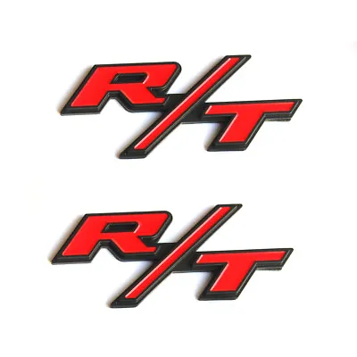 2x OEM RT R/T Emblems For Challenger Charger Chrysler RT R/T Black Red • $15.61