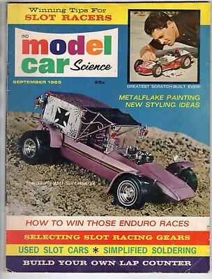 MODEL CAR SCIENCE Magazine Sept 1965 SURF HEARSE Slot Car HO Racing KITS Vintage • $14.95