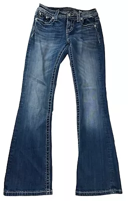 Miss Me Jeans Women’s Size 26 Blue Denim Mid Rise Bootcut Embelishment • $22.45